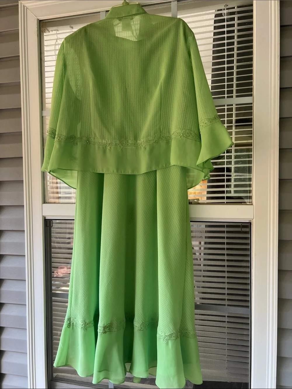 Women's Lime Green Maxi Dress with Coordinating Jacket